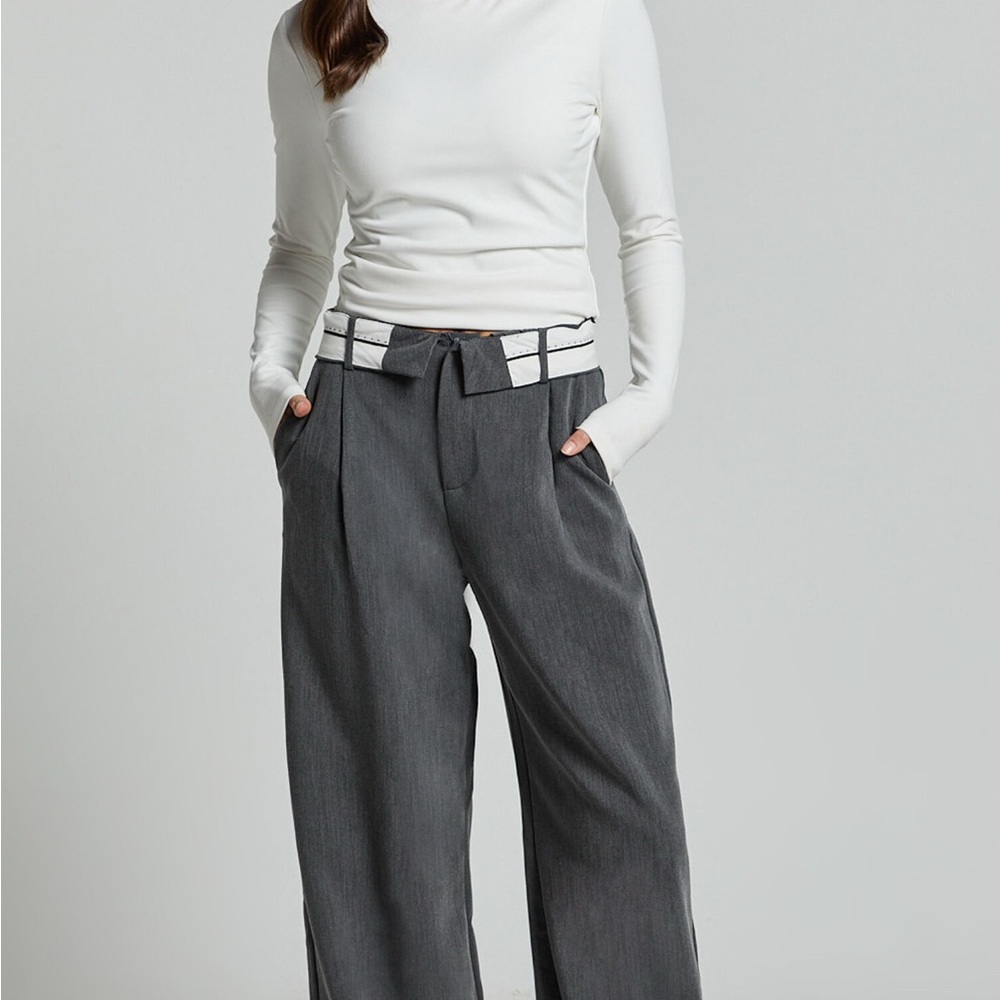 Showpo Gray Wide-Leg Trousers